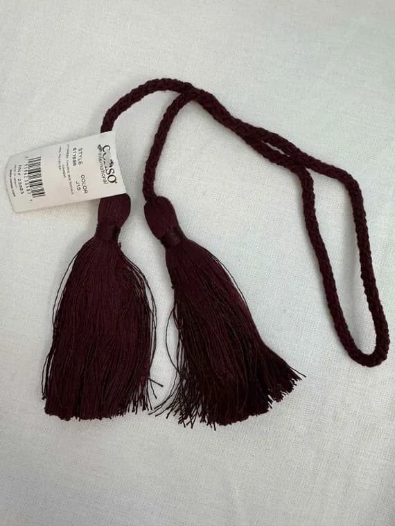 burgundy none - Burgundy Red Tassel Tieback for Curtains or Chairs Tie Back Conso New