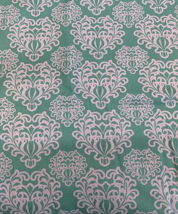 teal cotton fabric - Passionate Spirit Teal Damask - Summerlove by Art Gallery 100% Cotton Fabric