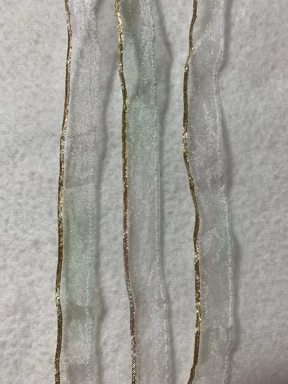 mint none - Vintage French Ombre Sparkling Organdy Ribbon Mint Green & White (COCO) 9/16" - 2 Yards