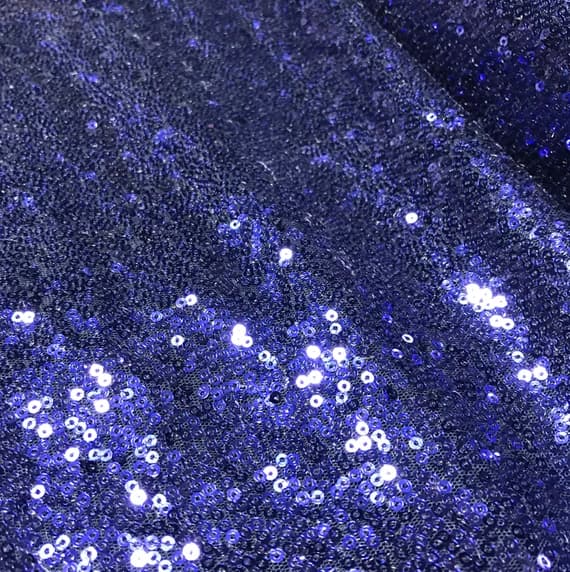 navy sequin - Navy Blue - Sequin Spangle Sewn on Mesh Fabric