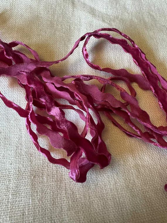 fuchsia none - Fuchsia Pink Velvet Rick Rack Trim Made in France 3/8" x 3 yards