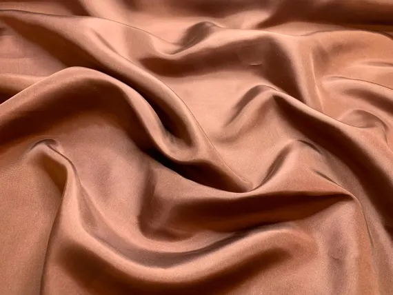 brown habotai fabric - Coffee Brown China Silk HABOTAI Fabric 15mm weight
