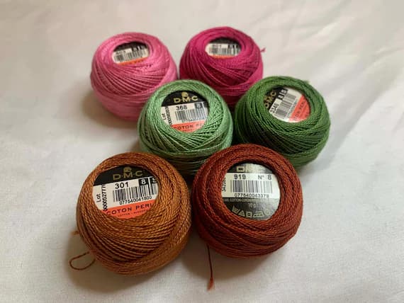 none - lot of 6 DMC 116 8 Perle Cotton Thread Balls; Size 8 new #161