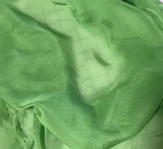 green organza fabric - Hand Dyed Pear Green - Soft Silk Organza Fabric