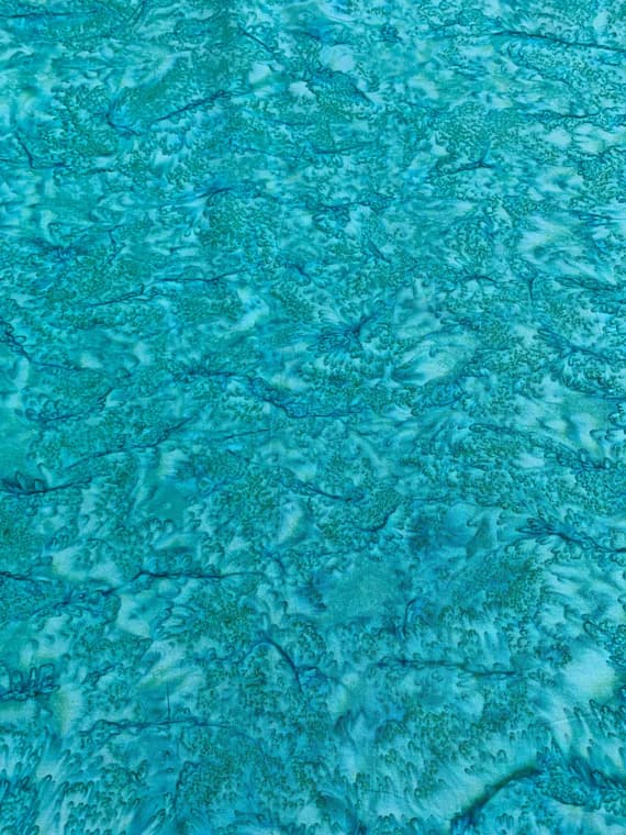 teal cotton fabric - Teal/Sea Foam Green - Gemstone Batiks - Henry Glass & Co Cotton Fabric