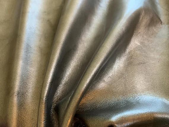 silver leather - Metallic Pewter Silver Cow Hide Leather Hide 6 Square Feet #2