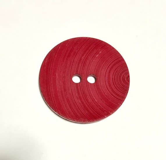 red none - Red Extra Large Wood Grain Plastic Button - 54mm / 2 1/8 inch - Dill Buttons Brand