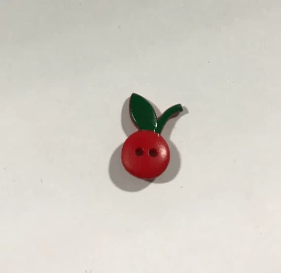 none - Cherry Fruit Plastic Button 20mm/ 13/16" - Dill Buttons Brand - Set of 2