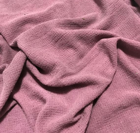 noil fabric - MAUVE Hand Dyed Raw Silk Squares Weave Check NOIL Fabric