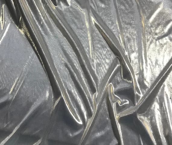 gold jersey fabric - Gold on White Lame Stretch Jersey Fabric