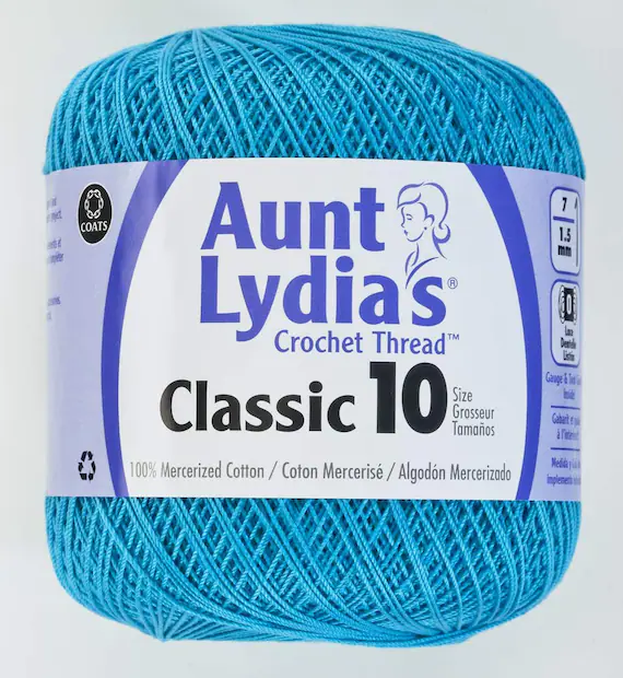 none - Coats Aunt Lydia's Crochet Cotton Thread Classic Size 10; Parakeet (154-451) 350 Yards