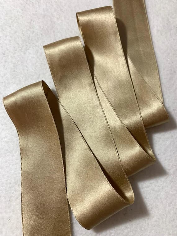 brown none - Latte Brown 100% Pure Silk Double Faced Satin Ribbon - 36mm/1.5" Made in Japan