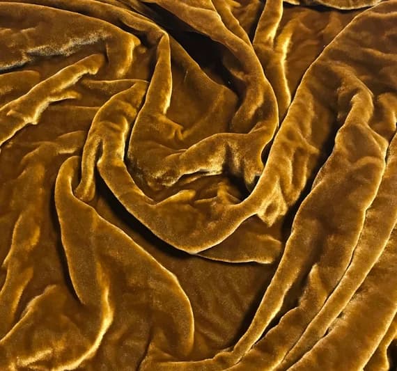 velvet fabric - GOLDEN AMBER Hand Dyed Silk Velvet Fabric