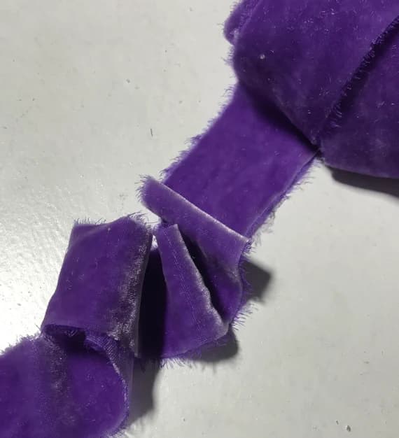 lavender none - Hand Dyed Bright Lavender Silk Velvet Ribbon ( 4 Widths to choose from)