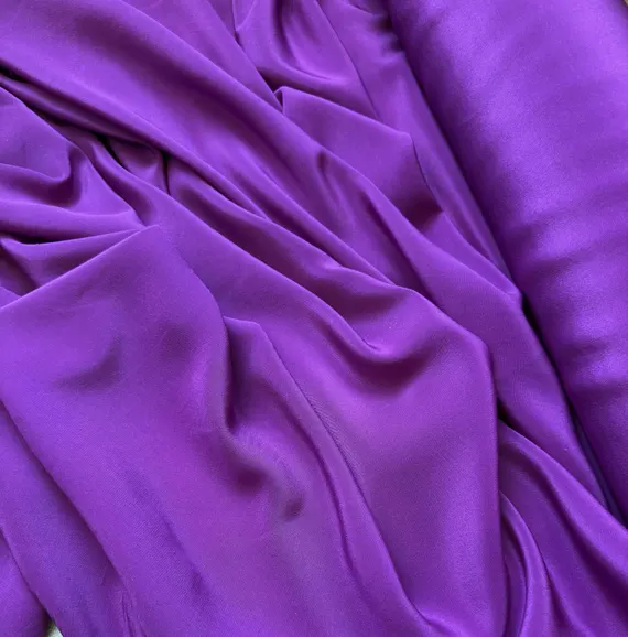 purple crepe fabric - Purple - 16mm Silk Crepe de Chine Fabric