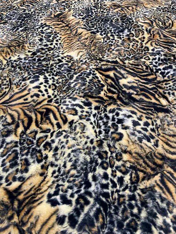 fabric - Luxe Wildcat Bengal Cheetah - Cuddle Minky Faux Leopard Fur Fabric