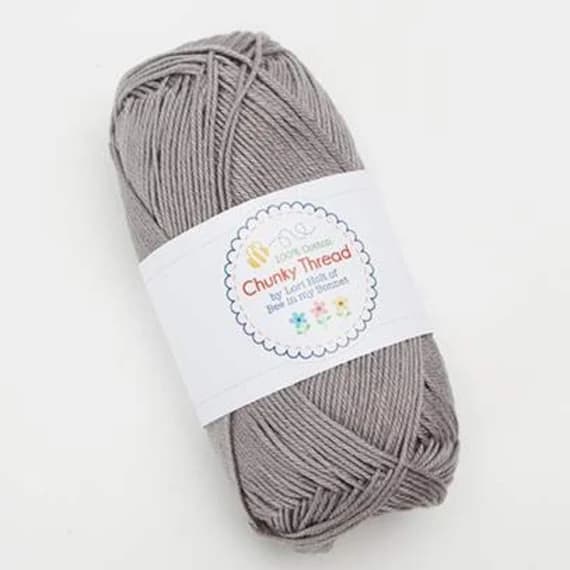 gray none - Gray Lori Holt Cotton Sport Weight Chunky Thread Yarn