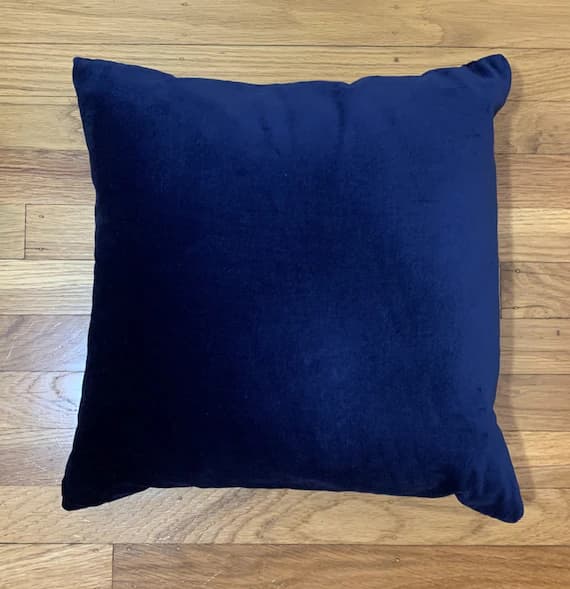 navy velvet fabric - Cotton Velvet Pillow Cover in NAVY SAILOR BLUE Handmade