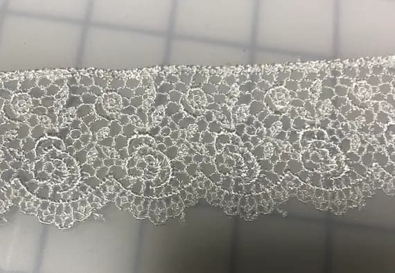 white lace - White Border Rose Floral - Guipure Bridal Lace (1-3/4" wide)