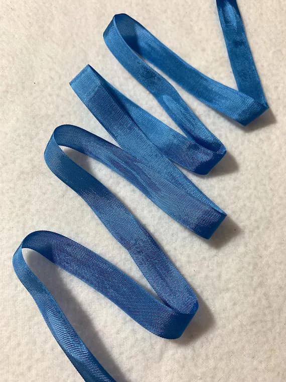 blue none - Vintage Rayon Seam Binding - Bright Blue - 9/16 inch - 5 Yards