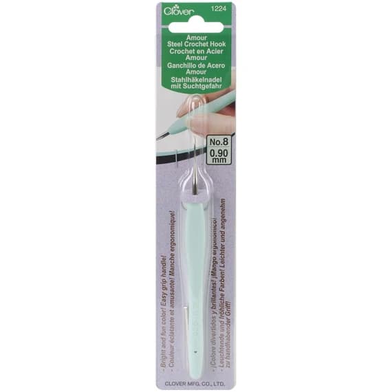 none - Clover 1224 Amour Steel Crochet Hook No. 8; 0.90mm