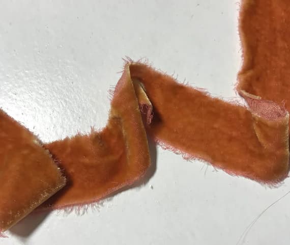 red none - Hand Dyed Red Cinnamon Silk Velvet Ribbon ( 4 Widths to choose from)