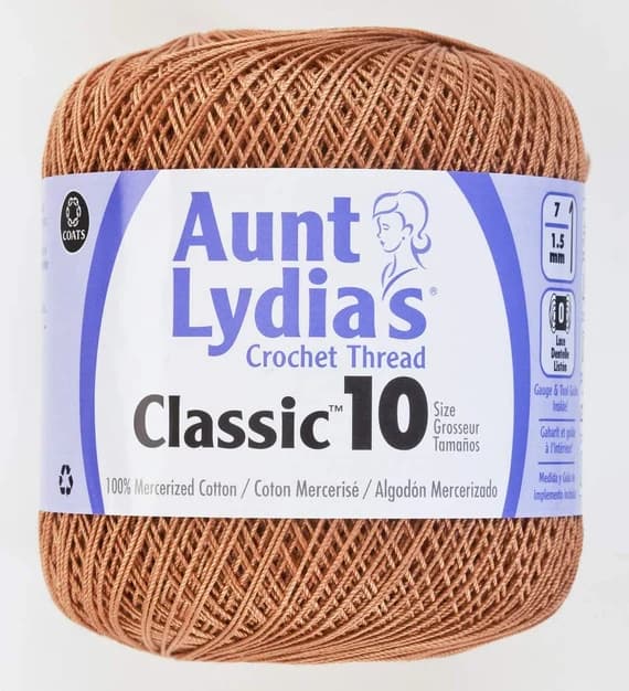 copper none - Coats Aunt Lydia's Crochet Cotton Thread Classic Size 10; Copper Mist (154-310) 350 Yards