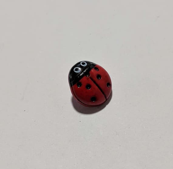 none - Ladybug Plastic Button - 15mm / 5/8" - Dill Buttons