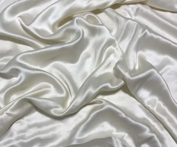 cream charmeuse fabric - Cream - Sandwashed Silk Charmeuse Fabric