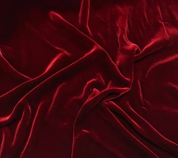 red velvet fabric - IRIDESCENT BRICK RED Silk Velvet Fabric