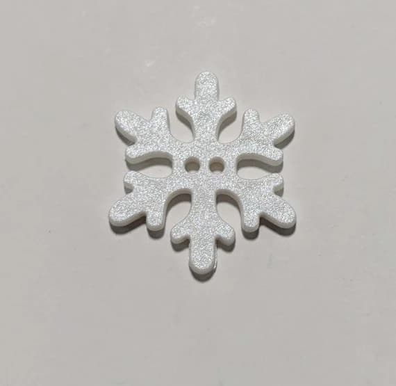 none - SNOWFLAKE Plastic Button - 34mm / 1-3/8 inch - Dill Buttons Brand - set of 2 buttons