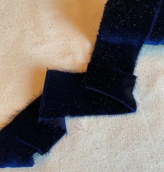 navy none - Navy Blue Silk Velvet Ribbon ( 4 Widths to choose from)