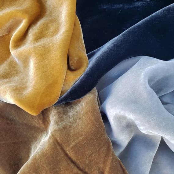 velvet fabric - Silk VELVET Precious Metals Fabric Sample Set Remnants Lot 6x45" each