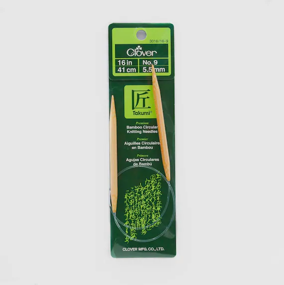 none - Clover Needlecraft Takumi Bamboo 16" Circular Knitting Needles size 4 (3.50mm)