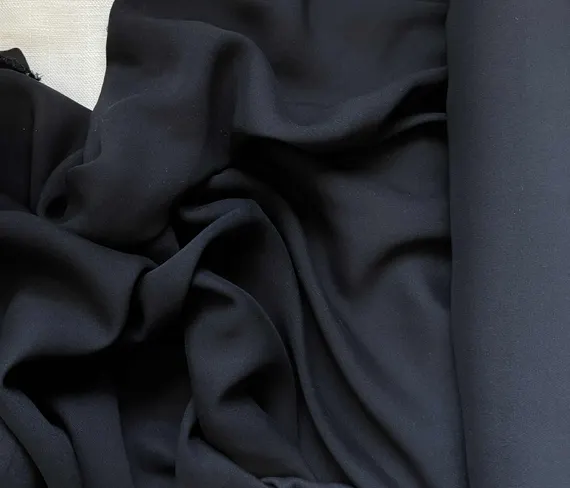 black chiffon fabric - Black - 18mm Silk Crepe Georgette Chiffon Fabric