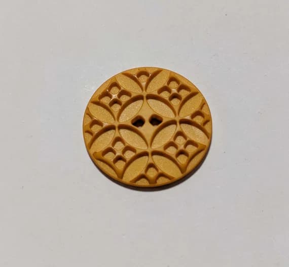 gold none - Yellow Gold Art Nouveau Geometric Plastic Button - 28mm / 1 1/8 inch - Dill Buttons