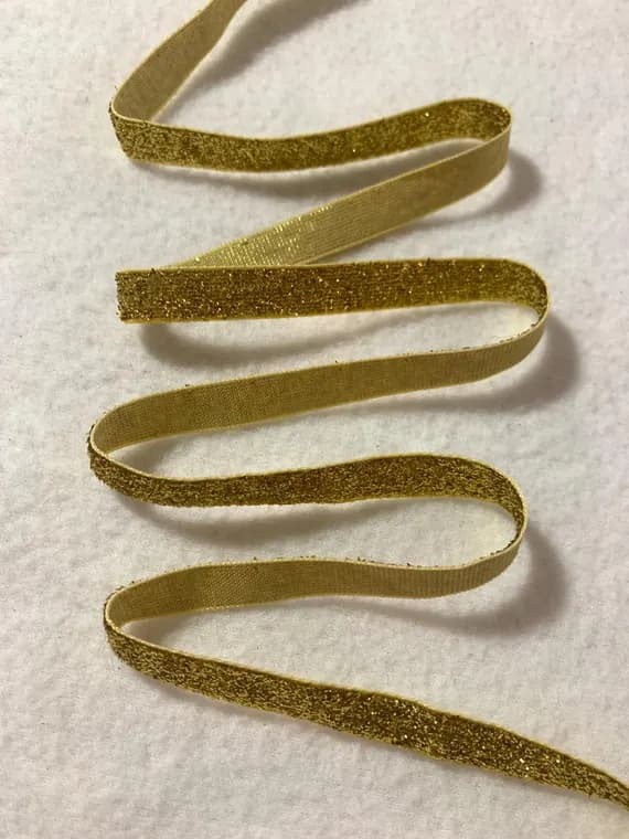 gold none - Yellow Gold VELVET Ribbon Lurex Metallic by the yard 7/16 inch