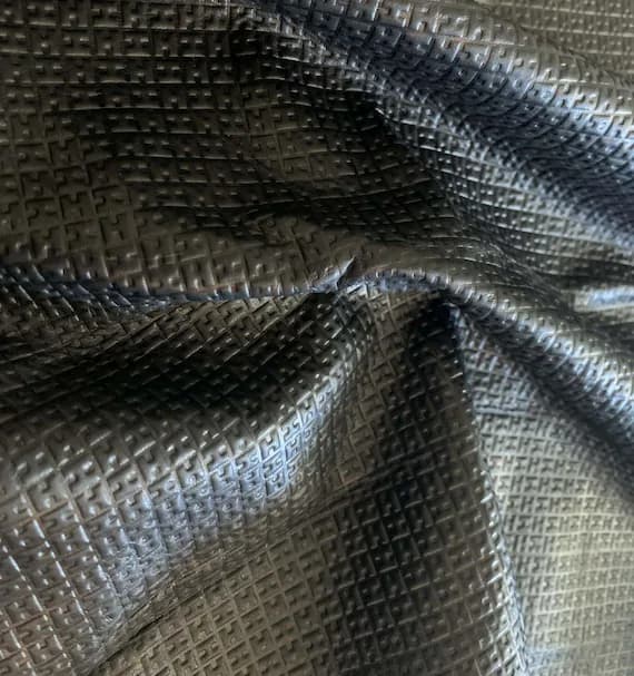 black leather - Black Geometric Cow Hide Leather Whole Hide - 10 Square Feet