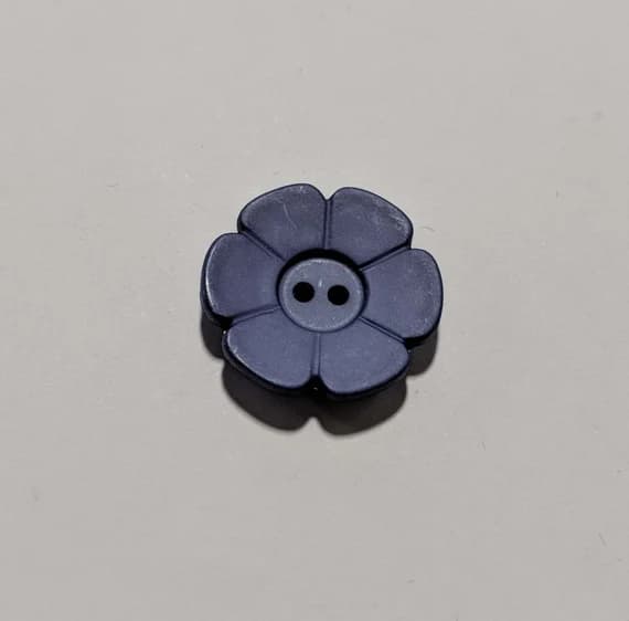 blue none - Daisy Dusty Blue Flower Plastic Button - 28mm / 1 1/8 inch - Dill Buttons - Set of 2