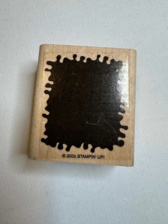 none - 2"x2.25" 2003 Paint Blob Wood Mounted Rubber Stamp By Stampin up!