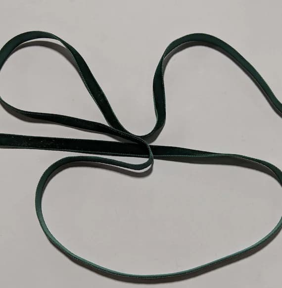 hunter none - French VELVET Ribbon HUNTER GREEN by the yard 3/8 inch