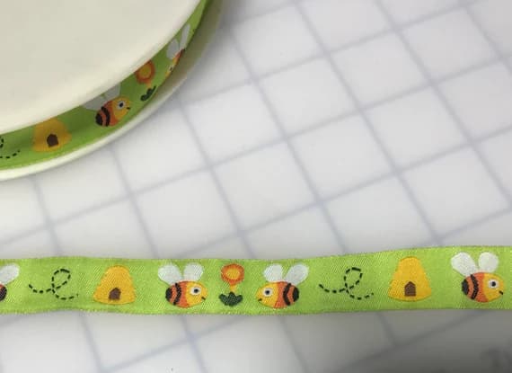 none - Bumble Bee Jacquard Ribbon Trim 5/8" Made in France