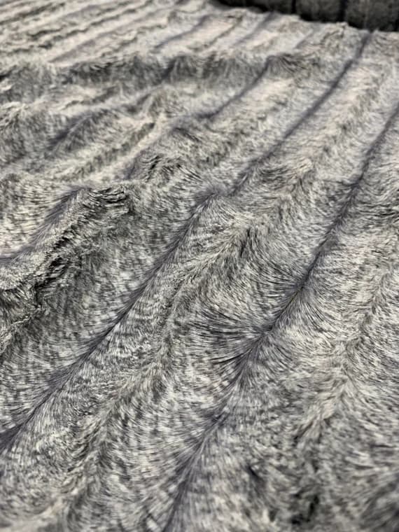 gray fabric - Chinchilla Fog Gray - Cuddle Minky Faux Chinchilla Fur Fabric