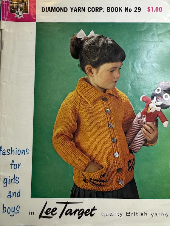 none - Diamond Yarn Corp. Book no 29 Knitting Fashions for Girls and Boys patterns book vintage