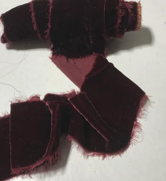 burgundy none - Burgundy Red Silk Velvet Ribbon ( 4 Widths to choose from)