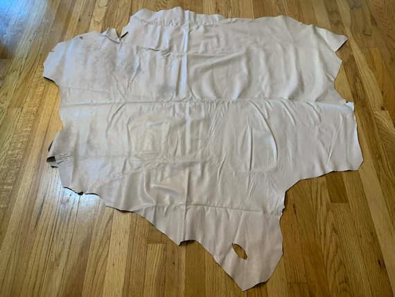 peach leather - Peach Beige Lambskin Leather Whole Hide 10 Square Feet