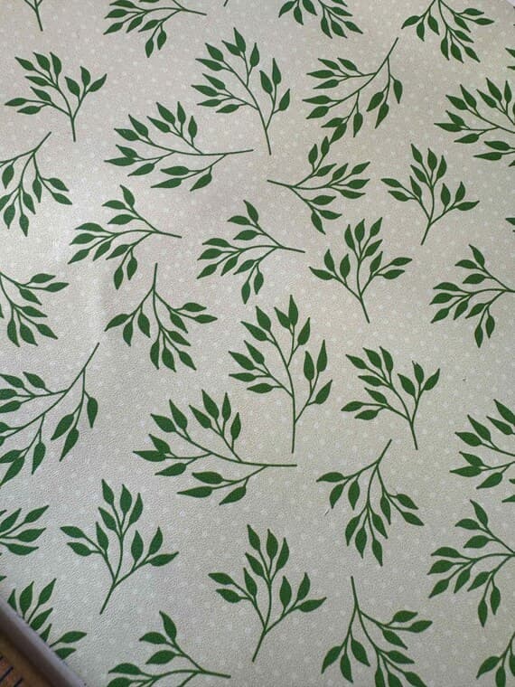 green leather - Green Leaves Printed Cow Hide Leather Sheet 8.5"x11"