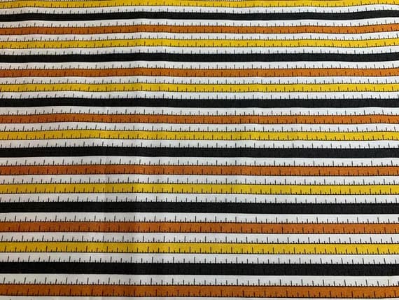 none - Remnant 28"x45" - Costume Maker's Ball Tape Measure Multi - J. Wecker Frisch Riley Blake Cotton Fabric