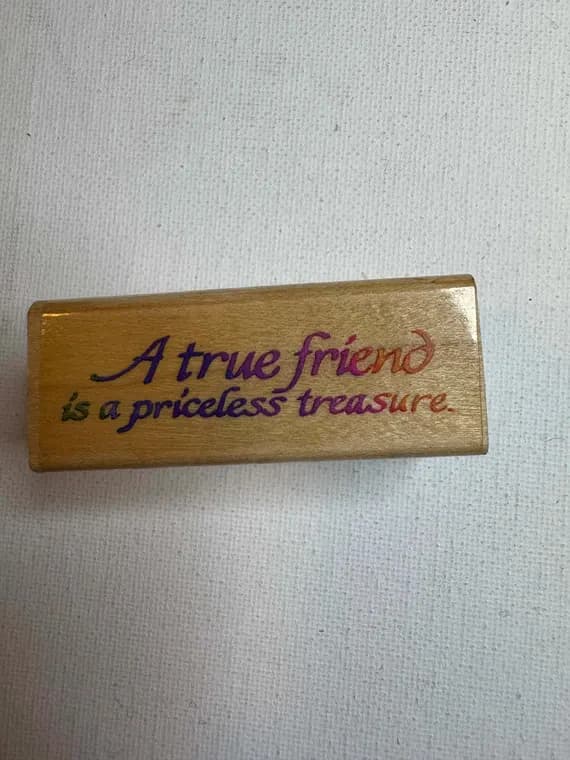 none - 7/8"x2-3/8" 1994 Friendship Quote Wood Mounted Rubber Stamp. (K023) By stampendous!