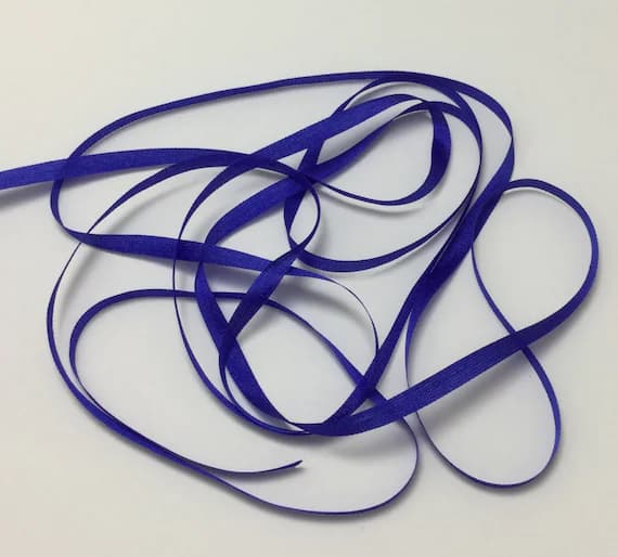 cobalt none - YLI #99 Pure Silk Embroidery Ribbon Cobalt Blue 4mm 1/8" wide Japan -3 yards-